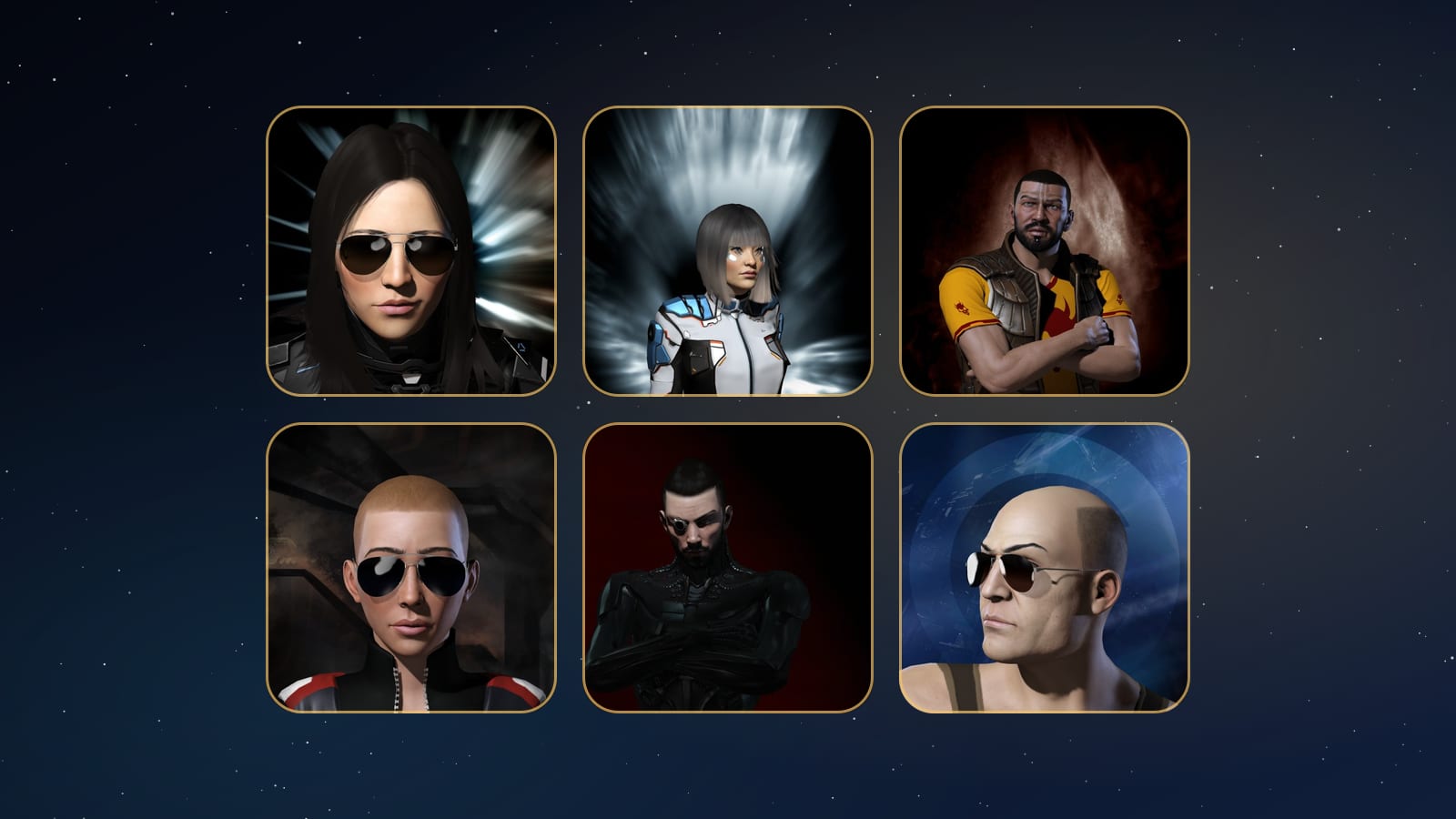 Portraits of six TNF pilots: Meowlicious, miki Terona, PalmarSiamang53, Marri02, Sllice and AexisKae
